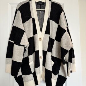 Dressed in LALA Love You Oversized Checkerboard Cardigan | Sz Large